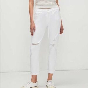 7 For All Mankind Luxe Vintage Josefina Distressed White Jeans Size 29